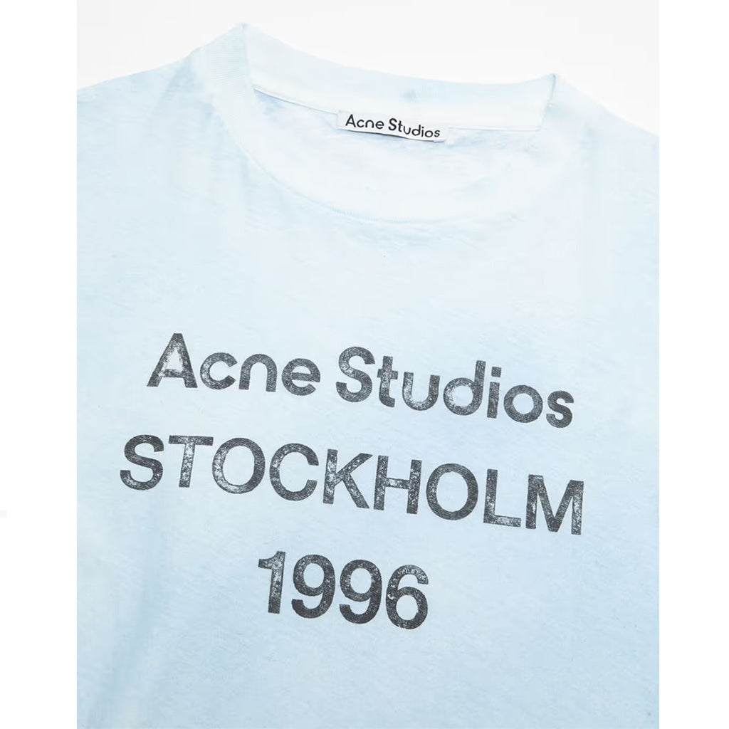 Acne Studios Stockholm Logo T-Shirt Relaxed Fit Blue